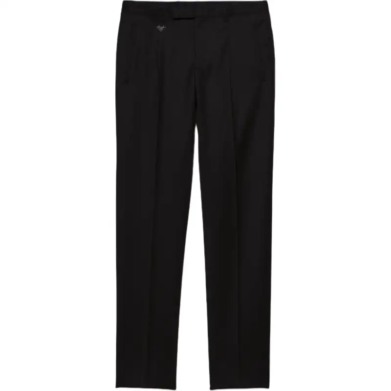 Prada pleated-front wool trousers