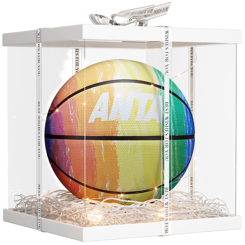 Anta China Mainland Version Rubber Basketball Multicolor Size 75 Training Competition Unisex