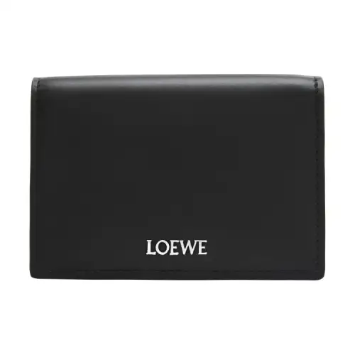 LOEWE Bright Nappa Calfskin Card Holder Men's Black & Dark Khaki