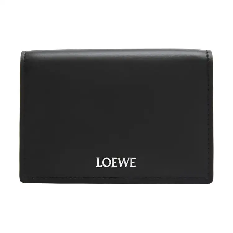 LOEWE Bright Nappa Calfskin Card Holder Men's Black & Dark Khaki