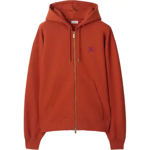 Burberry Sweatshirts Men's Flame Orange Hooded Moderate Regular
