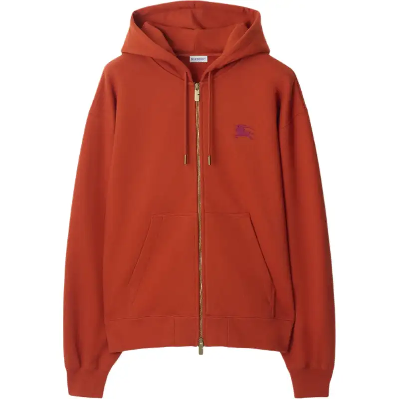 Burberry Sweatshirts Men's Flame Orange Hooded Moderate Regular