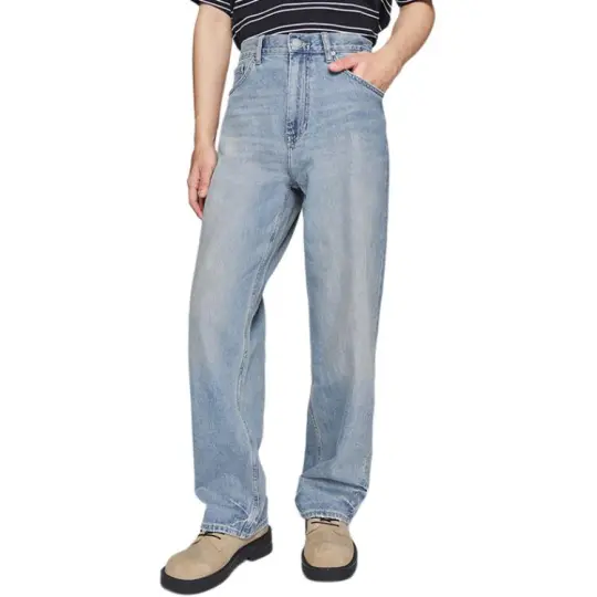 Lee Jeans Men's Light Blue Moderate Straight Fit Pants