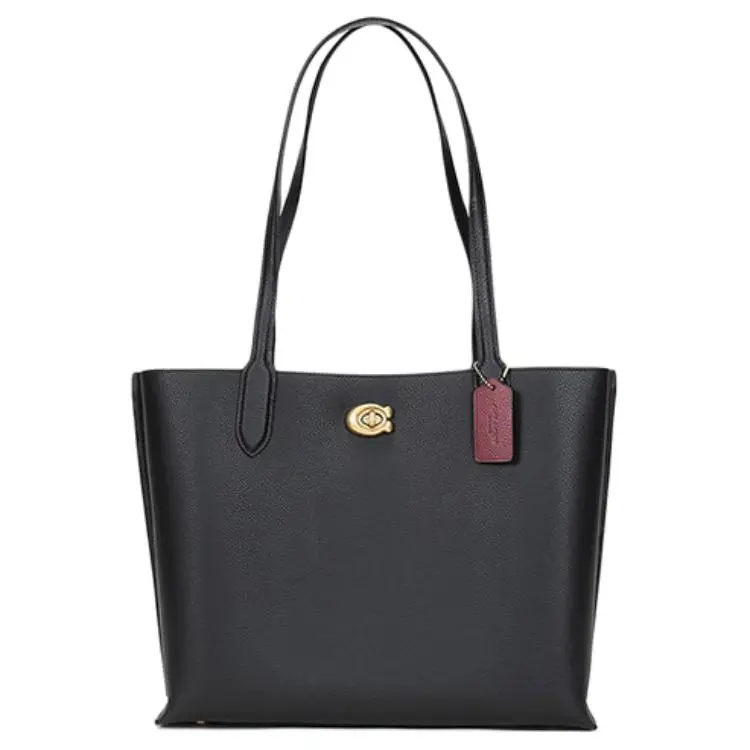 COACH Leather Tote Bag, Shopping Bag, Handbag, Shoulder Bag Large Women's Black