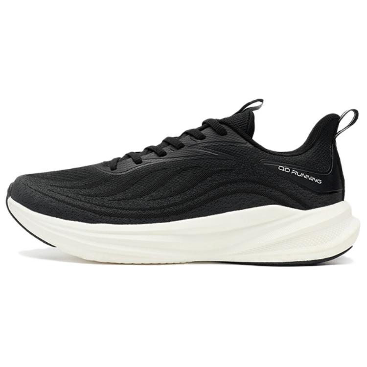 QIAODAN Fashion Trend Cushioning Abrasion Resistant Breathable Low top Casual Running Shoes Men’s Black White