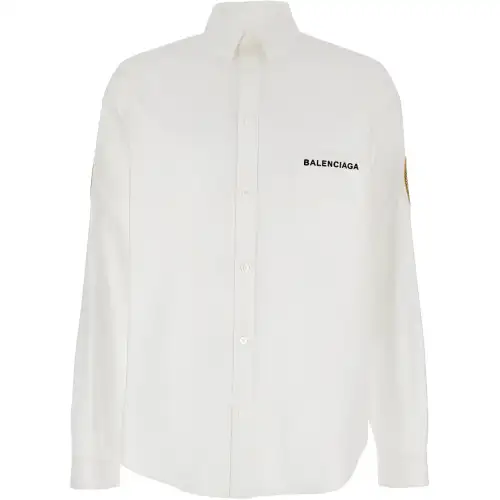 Balenciaga Logo Embroidered Long Sleeved Shirt