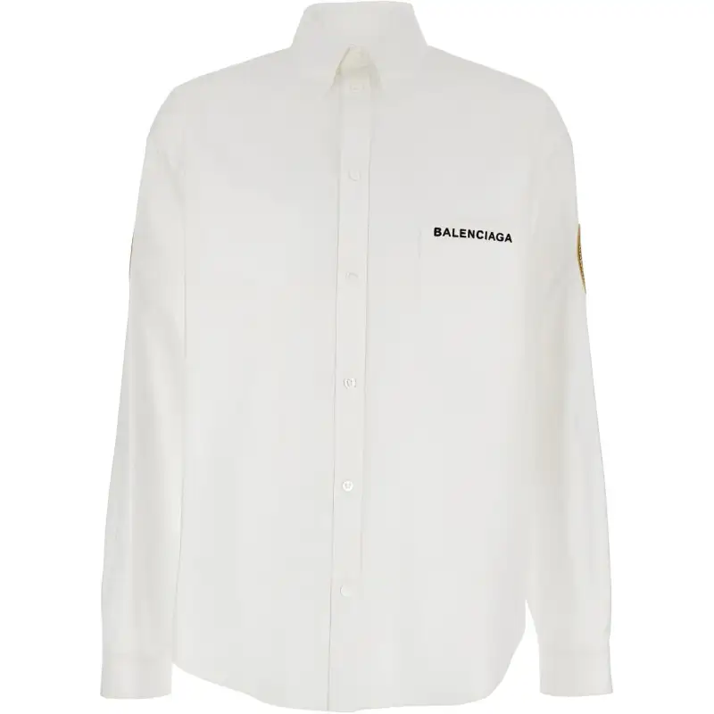 Balenciaga Logo Embroidered Long Sleeved Shirt