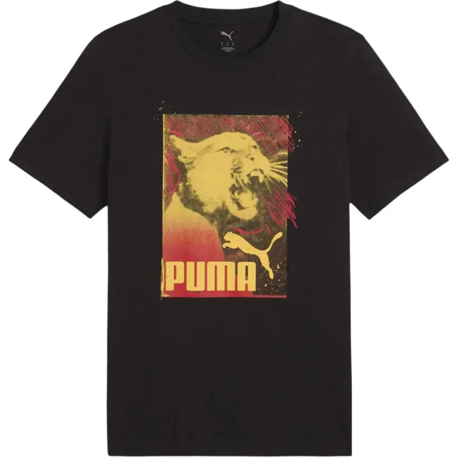 PUMA T-Shirts Men's Black Crew Neck