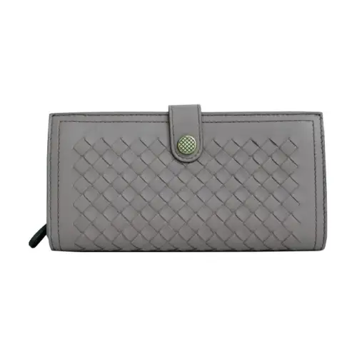 Bottega Veneta Leather Wallet Unisex Gray
