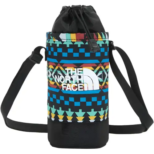 THE NORTH FACE Ethnic Style Print One Shoulder Crossbody Water Bottle Bag Outdoor Bag Polyester Black Unisex