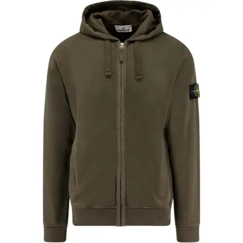 STONE ISLAND Compass Patch Zip Up Hoodie