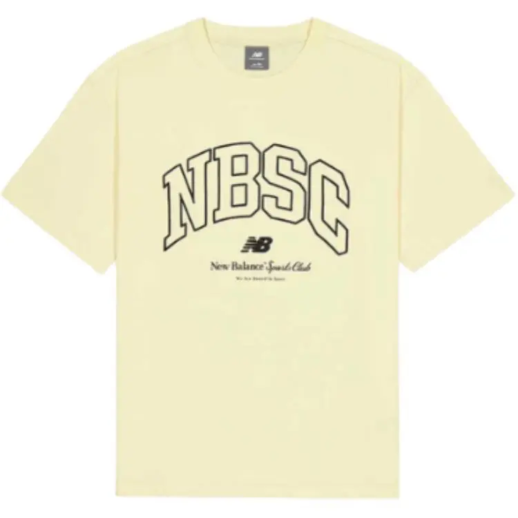 New Balance T-Shirts Men's Light Yellow Crew Neck Moderate