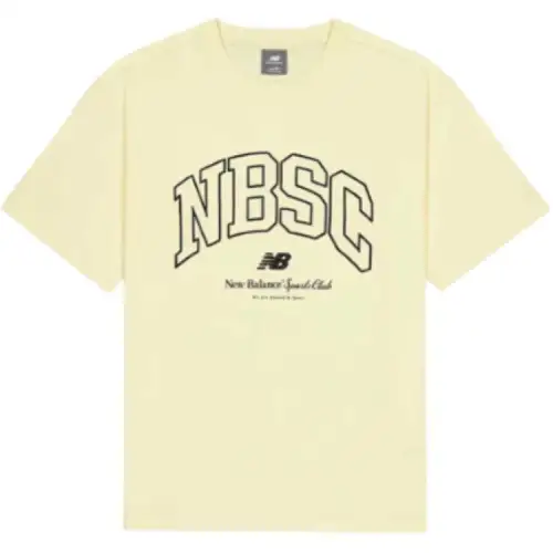 New Balance T Shirts Men's Light Yellow Crew Neck Moderate