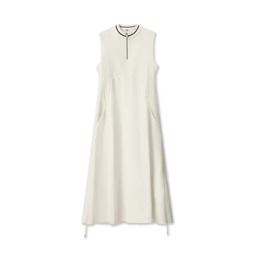 FILA Sleeveless Dresses Women's Albumen White Crew Neck Moderate Long
