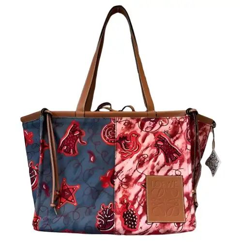 LOEWE Cushion Tote Leather Shoulder Bag Women's Multicolor