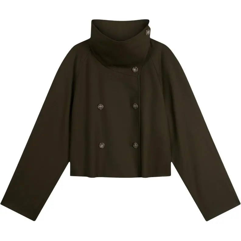 Calvin Klein button high-neck short coat