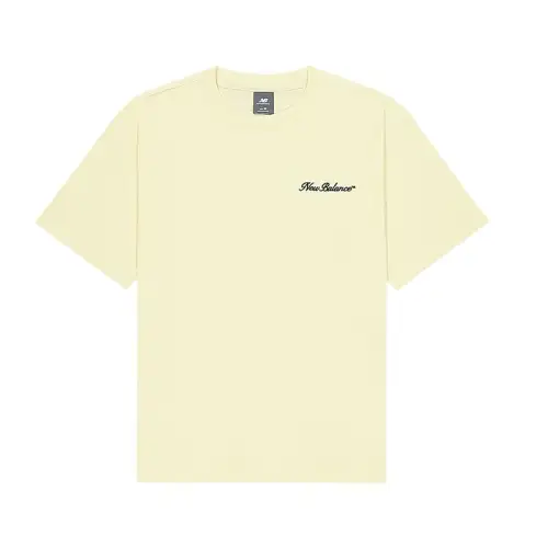 New Balance T Shirts Men's Light Yellow LYL Crew Neck Moderate