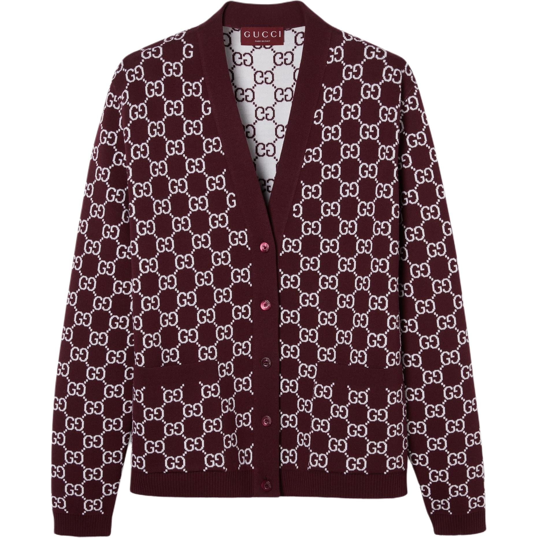 Gucci Reversible Gg wool jacquard cardigan