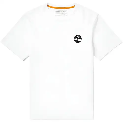 Timberland T Shirts Men's White Crew Neck Moderate Straight Fit