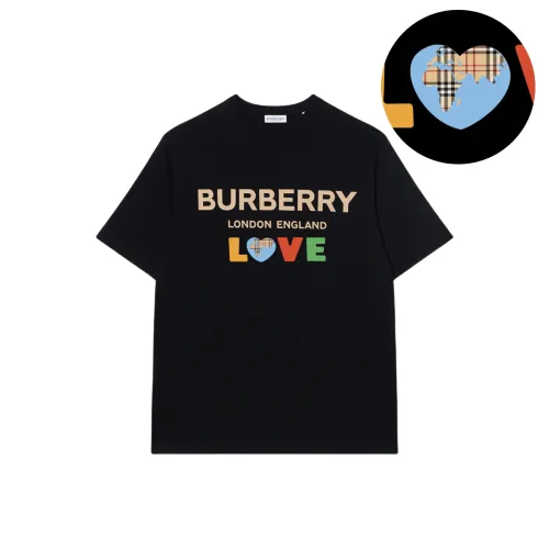 Burberry Logo Letter Print Crew Neck Pullover Short Sleeved T Shirts Men's