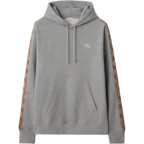 Burberry Check trimmed Cotton Hoodie
