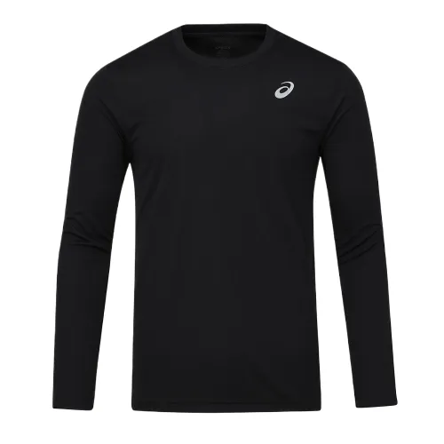 ASICS KATAKANA T Shirts Men's Black Crew Neck Moderate Straight Fit