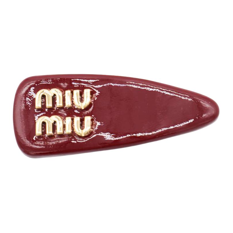 Женская заколка MIU MIU С логотипом (красная)