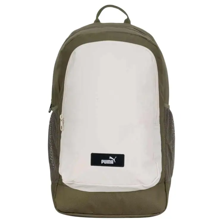 PUMA Fabric Backpack Unisex Olive Green & White