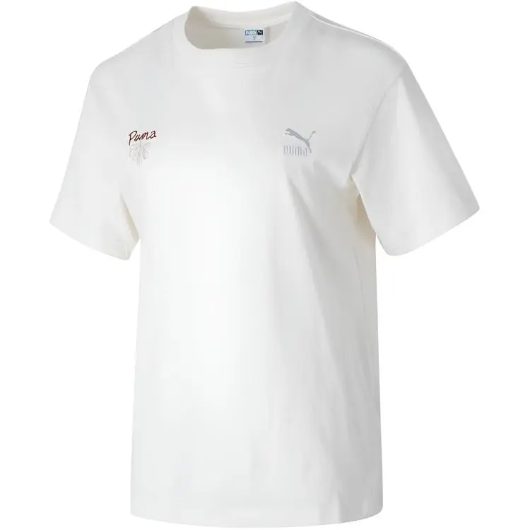 PUMA Drop Shoulder Sleeve T Shirt Women's White