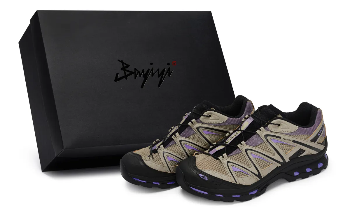 SALOMON XT Quest 811 Manufacturing, Milk Tea Gray Purple, Special Shoe Box Abrasion Resistant Low top Outdoor Shoes