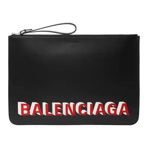 Balenciaga Calfskin Clutch Women's Black