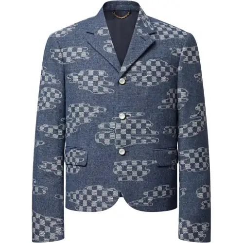 LOUIS VUITTON Damier Cropped Single Breasted Jacket