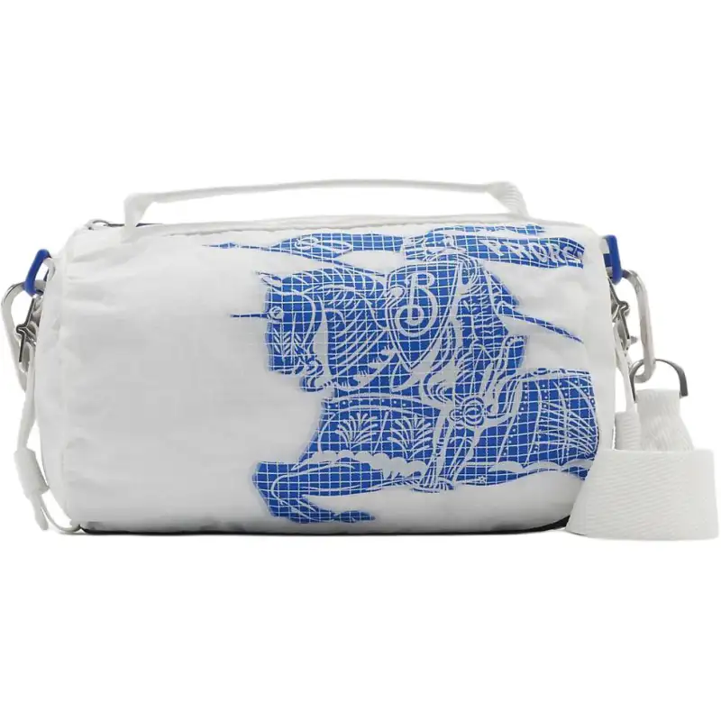 Burberry Extra Small Lightweight Ekd Duffle Bag White/Blue