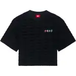 Li Ning Crop Tops Women's Black Crew Neck Moderate