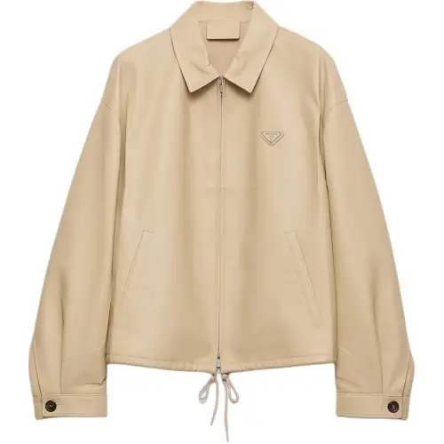 Prada logo-detail leather jacket