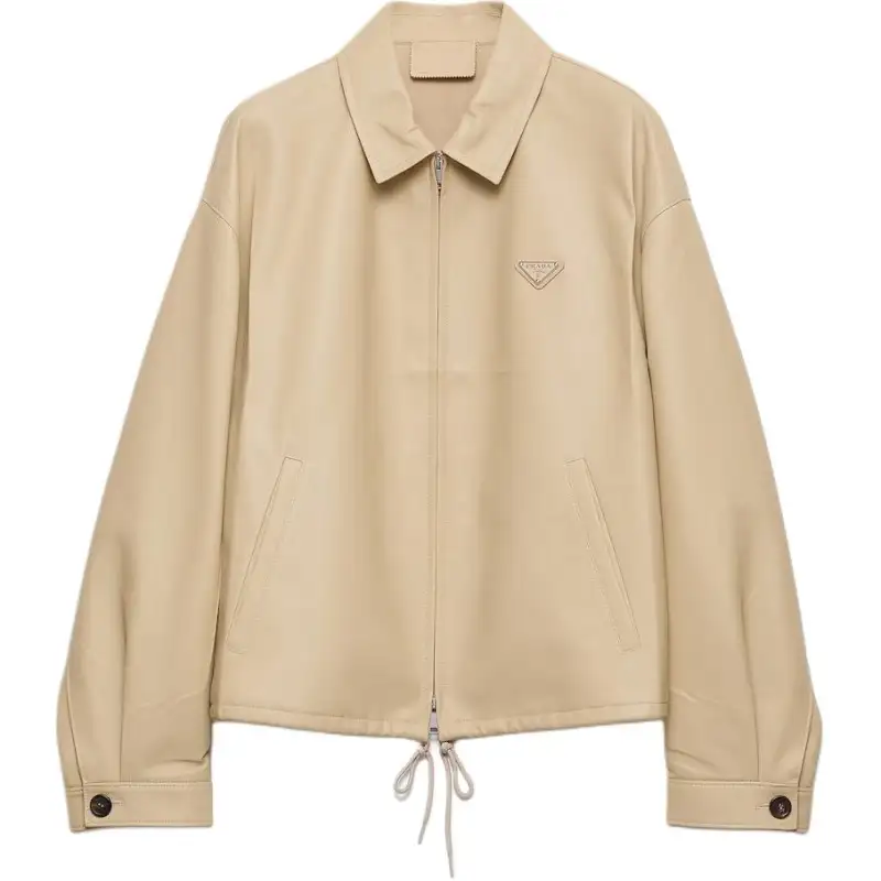 Prada logo-detail leather jacket