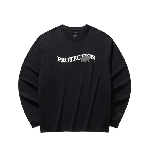 ANTA T Shirts Unisex Black Crew Neck Moderate Straight Fit