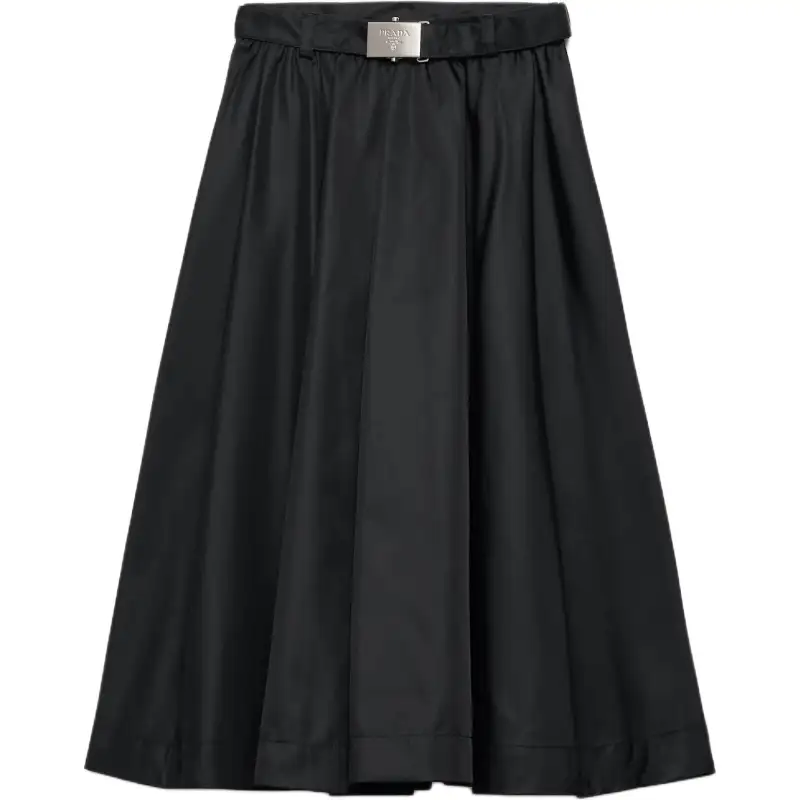 Prada belted pleated skirt
