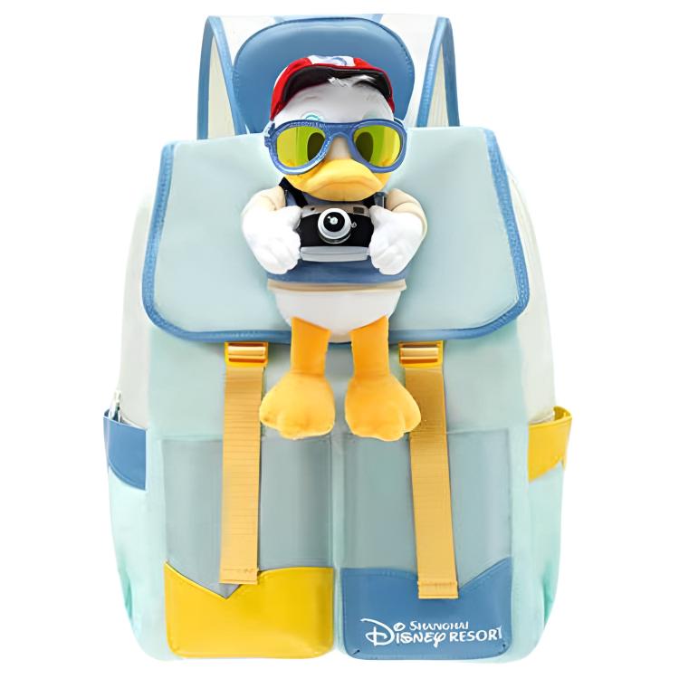 Disney Disney, cute fashionable trend universal polyurethane blue backpack for friend for men and women, Donald Duck, for beloved
