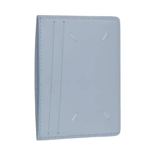 Maison Margiela Grain Cow Leather Card Holder Unisex Light Blue