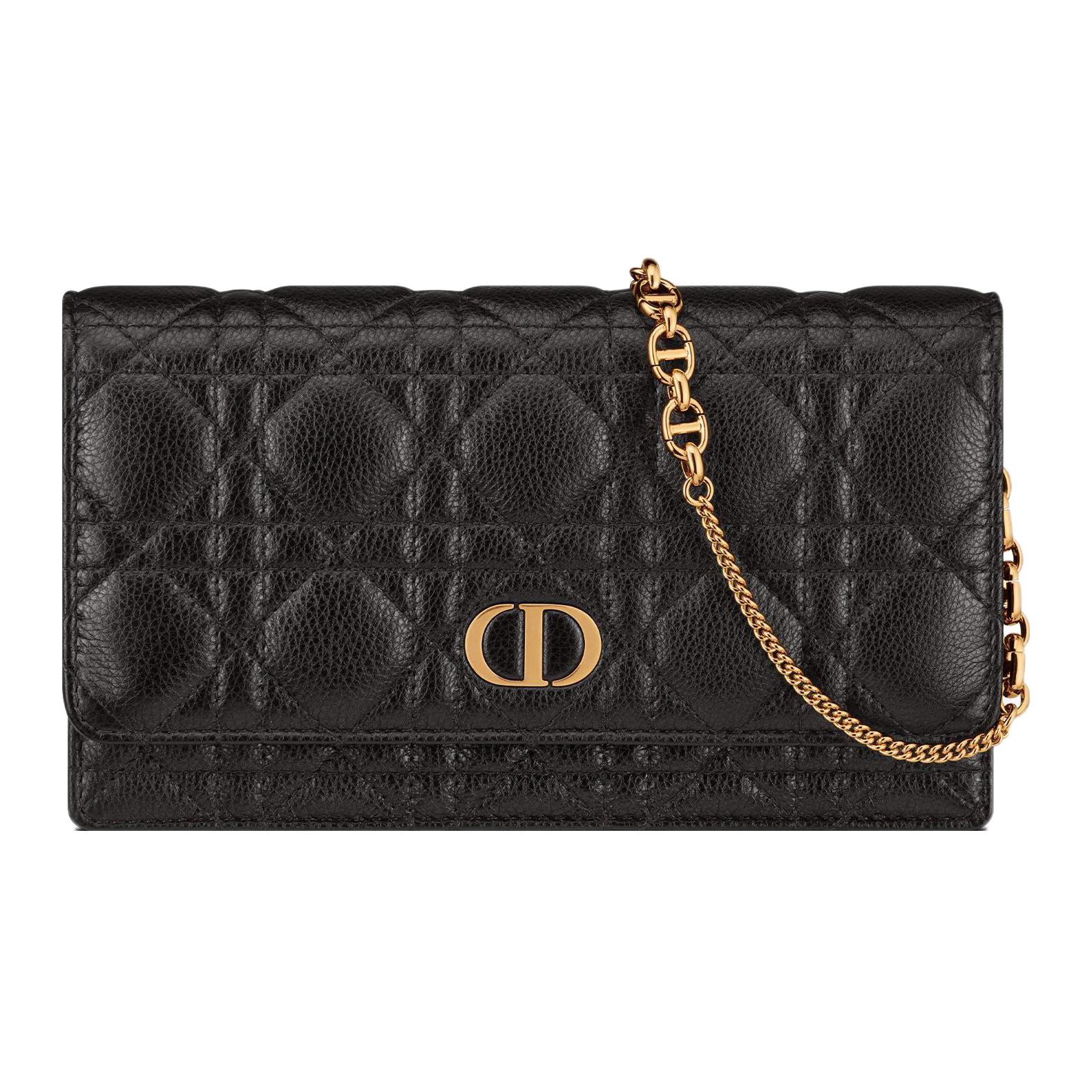 DIOR Caro Soft Cow Leather Handbag, Shoulder Bag, Crossbody Bag Women's Black