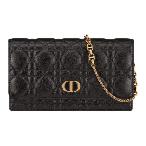 DIOR Caro Soft Cow Leather Handbag, Shoulder Bag, Crossbody Bag Women's Black