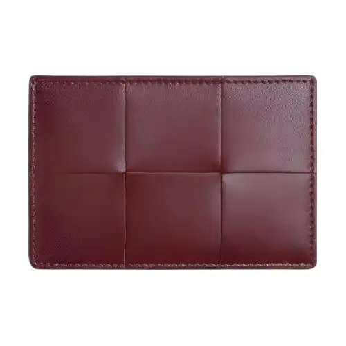 Bottega Veneta Cow Leather Card Holder Men's Burgundy