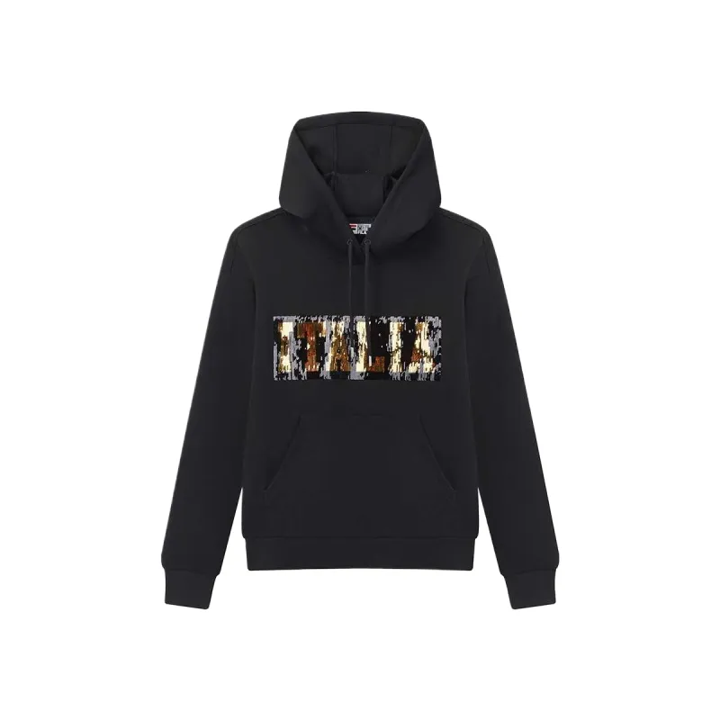 FILA Sweatshirts Women's Jet Black Hooded Moderate