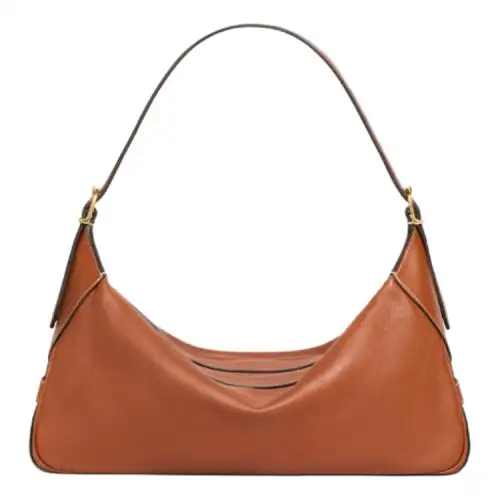 CELINE Solid Color Soft Calfskin Shoulder Bag, Handbag Medium Women's Tawny