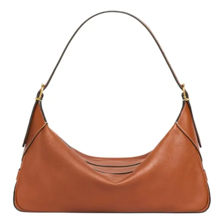 CELINE Solid Color Soft Calfskin Shoulder Bag, Handbag Medium Women's Tawny