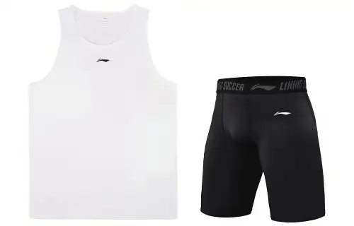 Li Ning Fitness Set Men's White+Black