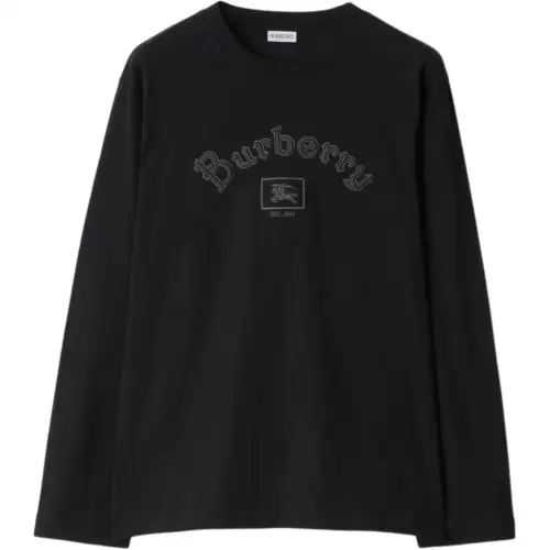 Burberry Sweatshirts Men's Black Crew Neck Moderate