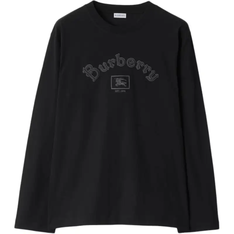 Burberry Sweatshirts Men's Black Crew Neck Moderate