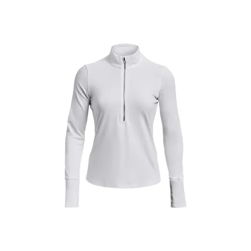 Under Armour T Shirts Women's White Stand Collar